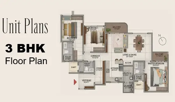 Featured Image of Prestige Attibele 3BHK Floor Plan